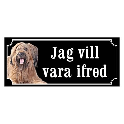 Briard gammaldags stil emaljskylt hund