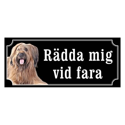 Briard gammaldags stil emaljskylt hund