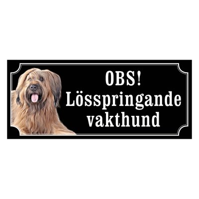 Briard gammaldags stil emaljskylt hund