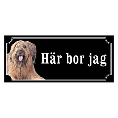 Briard gammaldags stil emaljskylt hund