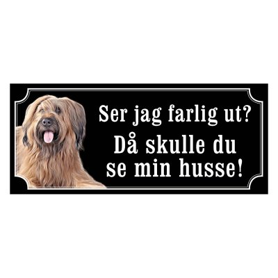 Briard gammaldags stil emaljskylt hund