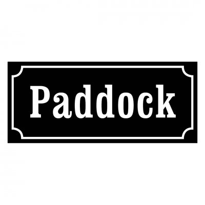 Skylt paddock stall