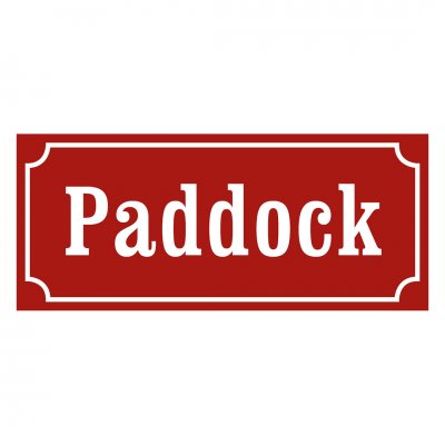 Skylt paddock stall