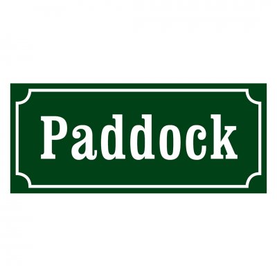 Skylt paddock stall
