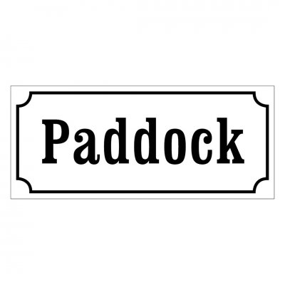 Skylt paddock stall