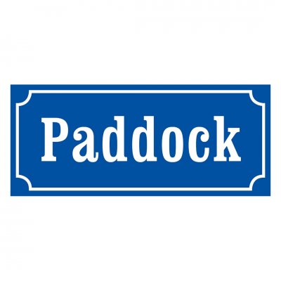Skylt paddock stall