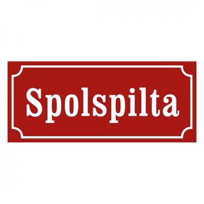 Skylt spolspilta, gammaldags stil