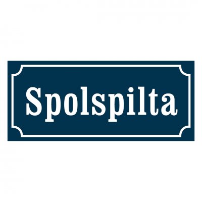 Skylt spolspilta, gammaldags stil