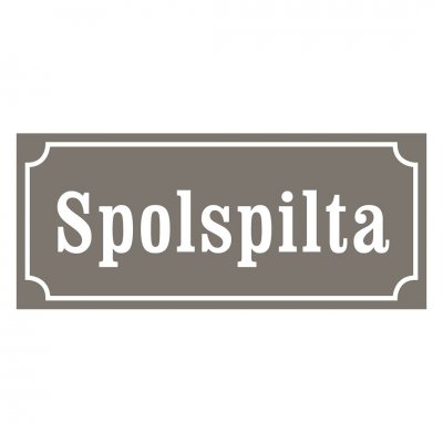 Skylt spolspilta, gammaldags stil