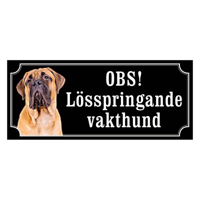 Bullmastiff gammaldags stil emaljskylt hund