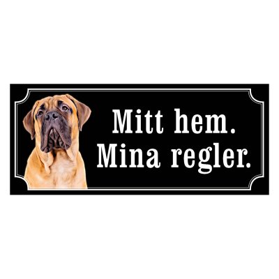 Bullmastiff gammaldags stil emaljskylt hund