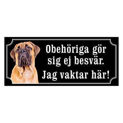 Bullmastiff gammaldags stil emaljskylt hund