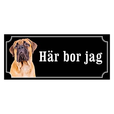 Bullmastiff gammaldags stil emaljskylt hund