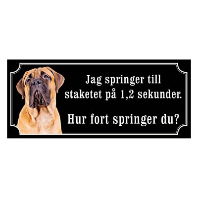 Bullmastiff gammaldags stil emaljskylt hund