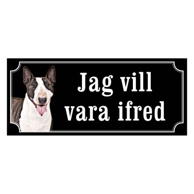 Bullterrier gammaldags stil emaljskylt hund