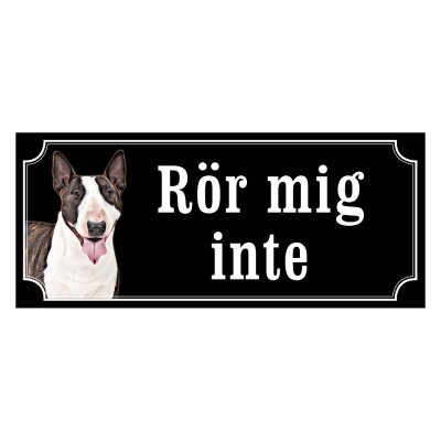 Bullterrier gammaldags stil emaljskylt hund