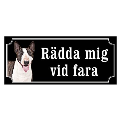 Bullterrier gammaldags stil emaljskylt hund