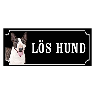 Bullterrier gammaldags stil emaljskylt hund