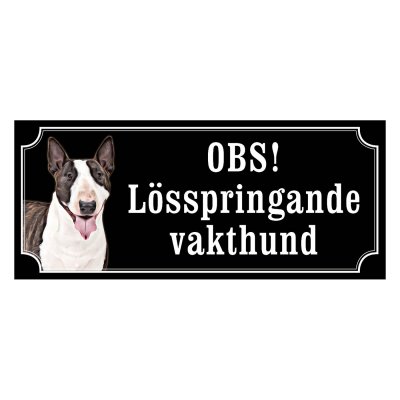 Bullterrier gammaldags stil emaljskylt hund
