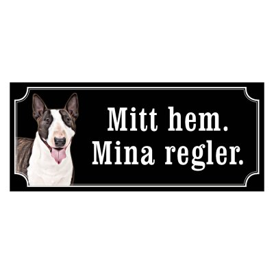 Bullterrier gammaldags stil emaljskylt hund