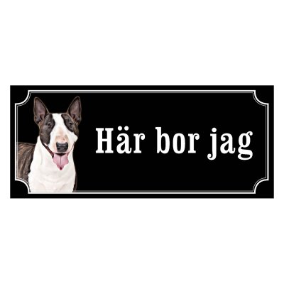 Bullterrier gammaldags stil emaljskylt hund
