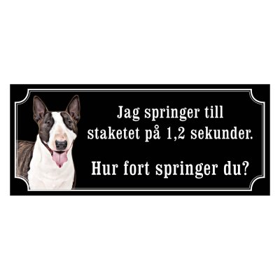Bullterrier gammaldags stil emaljskylt hund