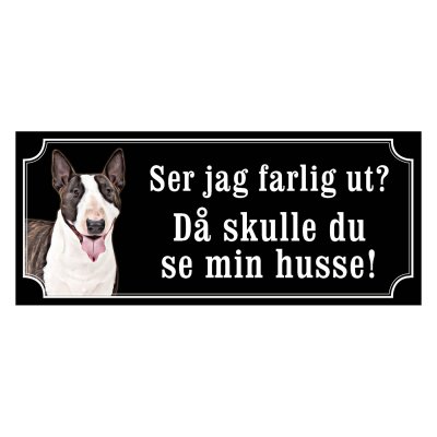 Bullterrier gammaldags stil emaljskylt hund
