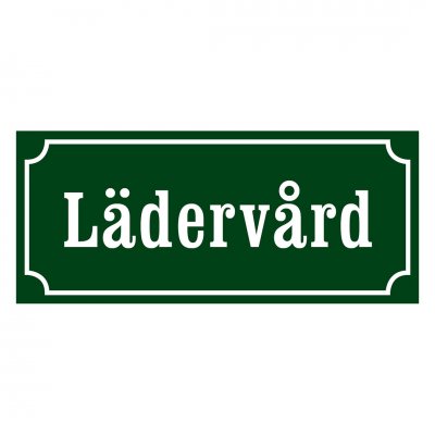 Lädervård, Skylt Lädervård, gammaldags stil