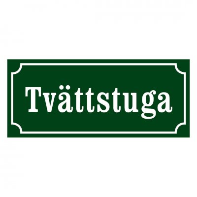 Skylt tvättstuga, gammaldags stil