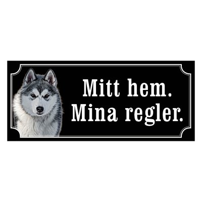Canadian eskimo dog gammaldags stil emaljskylt hund