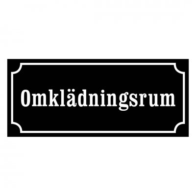 Skylt omklädningsrum, gammaldags stil