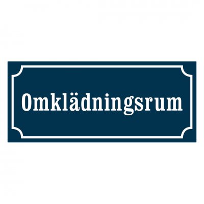 Skylt omklädningsrum, gammaldags stil