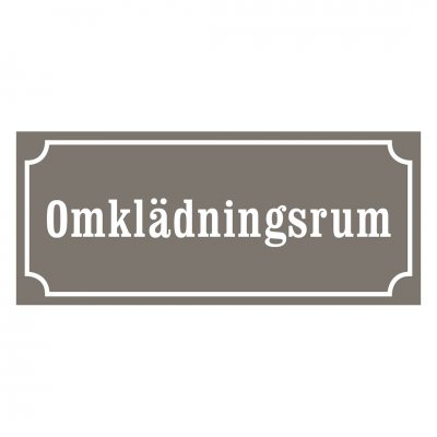 Skylt omklädningsrum, gammaldags stil