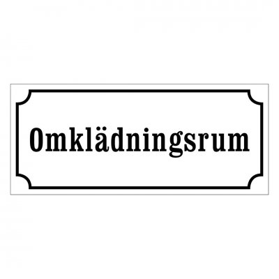 Skylt omklädningsrum, gammaldags stil