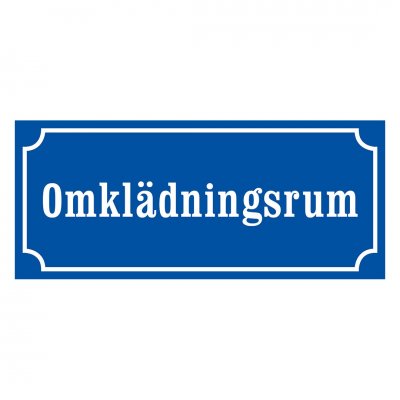 Skylt omklädningsrum, gammaldags stil