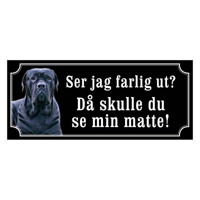 Cane corso gammaldags stil emaljskylt hund