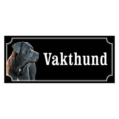 Cane corso svartgrå gammaldags stil emaljskylt hund