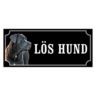 Cane corso svartgrå gammaldags stil emaljskylt hund
