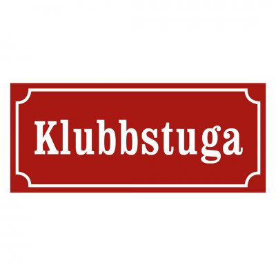 Skylt klubbstuga stall