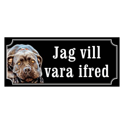 Cane corso svartröd gammaldags stil emaljskylt hund