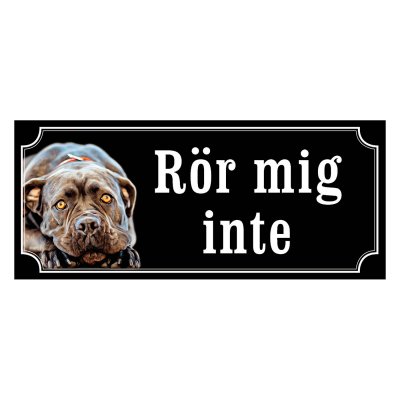 Cane corso svartröd gammaldags stil emaljskylt hund