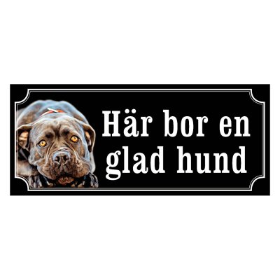Cane corso svartröd gammaldags stil emaljskylt hund