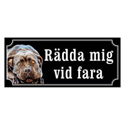 Cane corso svartröd gammaldags stil emaljskylt hund