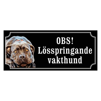Cane corso svartröd gammaldags stil emaljskylt hund