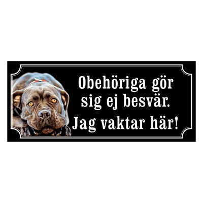 Cane corso svartröd gammaldags stil emaljskylt hund