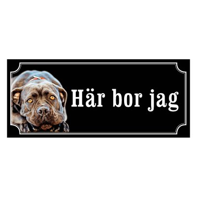 Cane corso svartröd gammaldags stil emaljskylt hund