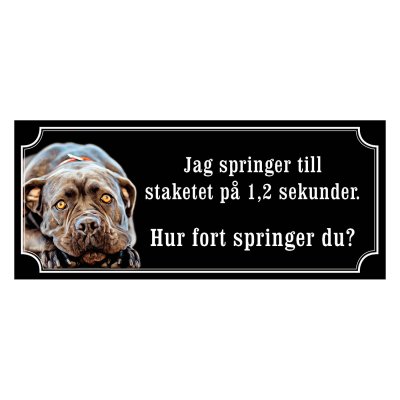Cane corso svartröd gammaldags stil emaljskylt hund