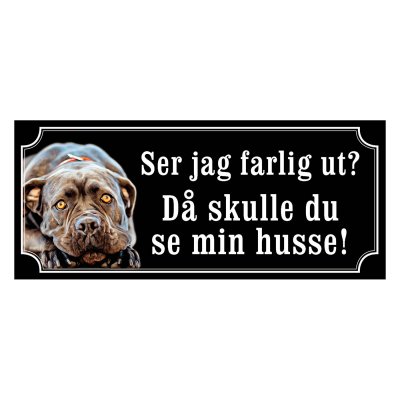Cane corso svartröd gammaldags stil emaljskylt hund