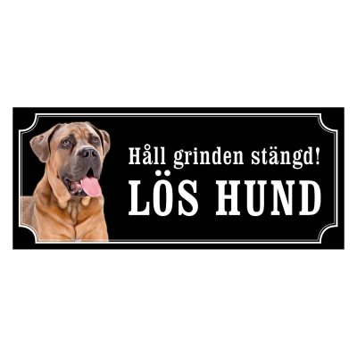 Cane corso brun gammaldags stil emaljskylt hund