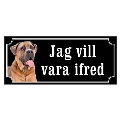 Cane corso brun gammaldags stil emaljskylt hund